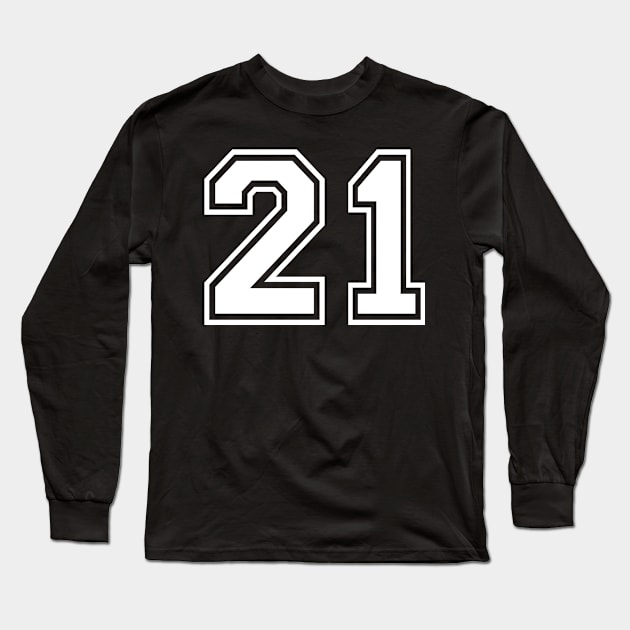 Number 21 Twenty One Back Long Sleeve T-Shirt by AllWellia